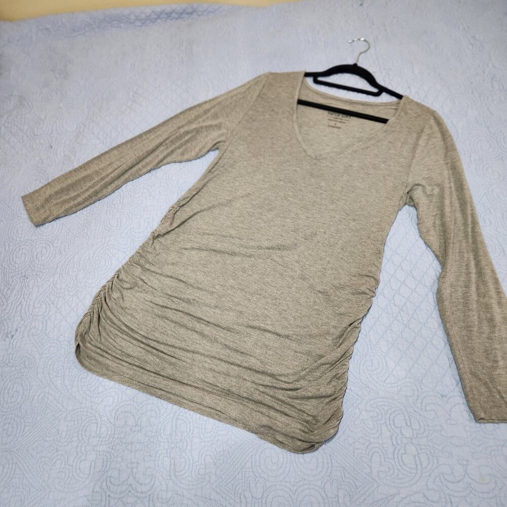 Torrid Gray Rayon Wide Neck Shirt Dress Ruched Sides
